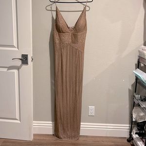 Adrianna Papell Rose Gold Evening Gown